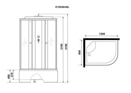 Душевая кабина Niagara Eco E120/80/40L/MT (1200х800х2150) 4 места