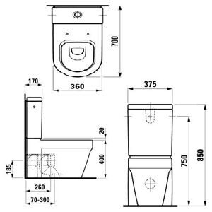 Чаша унитаза напольная LAUFEN Form 8.2367.6.000.000.1 с горизонтальным выпуском