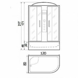 Душевая кабина River Temza 120/80/44 L MT