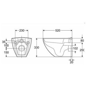 Чаша унитаза подвесная Ifo Sign Art D677500009 с горизонтальным выпуском