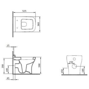 Чаша унитаза напольная Bocchi Scala 1249-006-0129 с горизонтальным выпуском