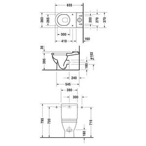 Унитаз с бачком напольный DURAVIT Starck 3 012809-WG с горизонтальным выпуском