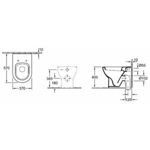 Чаша унитаза напольная Villeroy & Boch Subway 660710R2 с горизонтальным выпуском