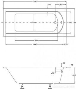 Ванна BESCO SHEA SLIM 160x70