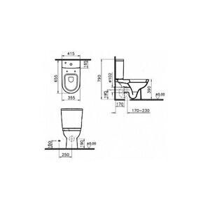 Унитаз с бачком напольный VitrA Form 300 9729B003-1162 с горизонтальным выпуском