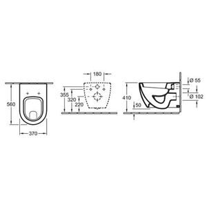 Чаша унитаза подвесная Villeroy & Boch Subway 660310R2 с горизонтальным выпуском