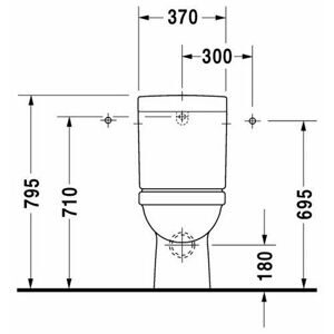 Чаша унитаза напольная DURAVIT Happy D. 017009 с горизонтальным выпуском