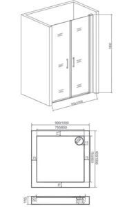 Душевое ограждение GOOD DOOR Pandora SD-100-T-CH