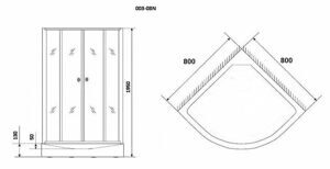 Душевой уголок Niagara NG- 003-08 (800х800х1950)