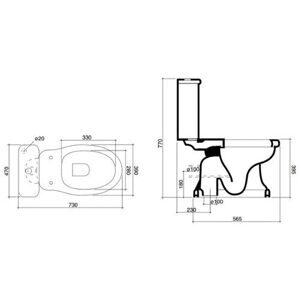 Чаша унитаза напольная Disegno Ceramica Paolina 7006/B с горизонтальным выпуском