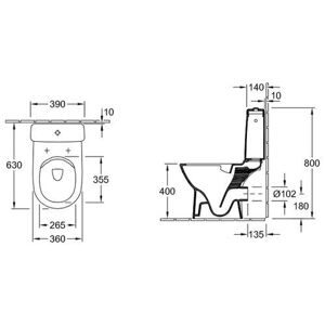 Чаша унитаза напольная Villeroy & Boch O.Novo 5689R001