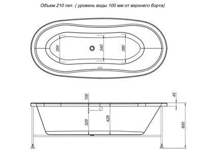 Акриловая ванна Aquanet Amelia 180x80