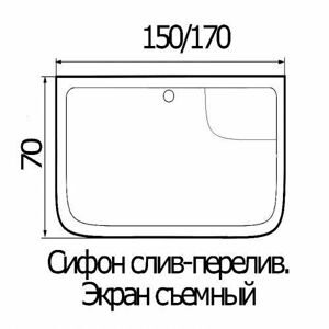 Душевой поддон River акр. ванна 170/70/50 Sena