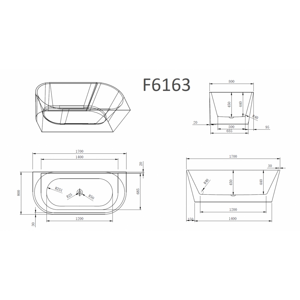 Ванна Frank F6163 White пристенная