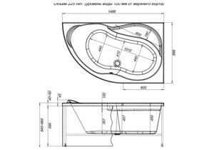 Акриловая ванна Aquanet Graciosa 150x90 R