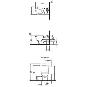 Чаша унитаза напольная DURAVIT Happy D 017209 с горизонтальным выпуском