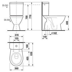 Унитаз с бачком напольный Jika Lyra Plus 826387000242 с горизонтальным выпуском