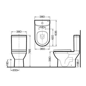 Унитаз с бачком напольный Bravat C01019UW-P с горизонтальным выпуском