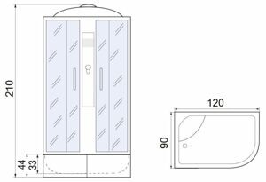 Душевая кабина River Desna 120/90/44 L