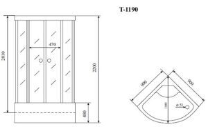 Душевая кабина Timo Standart T-5590 (90*90*220)