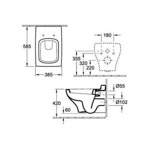 Чаша унитаза подвесная Villeroy & Boch La Belle 562710R1 с горизонтальным выпуском