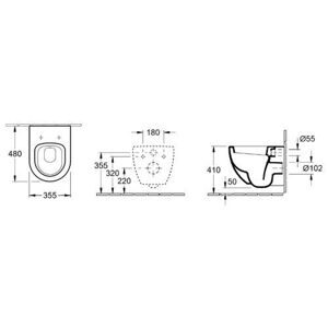 Чаша унитаза подвесная Villeroy & Boch Verity Design 66181001 с горизонтальным выпуском