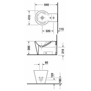 Биде напольное DURAVIT Starck 1 027410 с горизонтальным выпуском