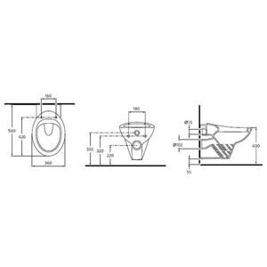 Чаша унитаза подвесная Ideal STANDARD Avance W707401 с горизонтальным выпуском