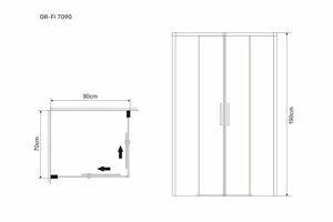 Душевое ограждение Grossman GR-7090 Fly (70*90*190) прямоугольник;двери раздвижные 1 место