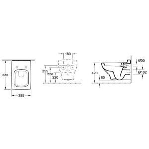 Чаша унитаза подвесная Villeroy & Boch La Belle 562710R2 с горизонтальным выпуском