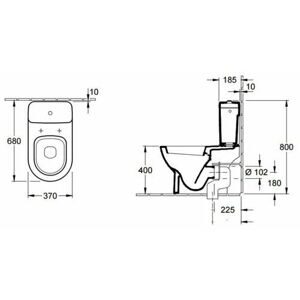 Унитаз с бачком напольный Villeroy & Boch Subway 660910R1 с горизонтальным выпуском