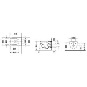 Чаша унитаза подвесная DURAVIT Happy D.2 222209 с горизонтальным выпуском