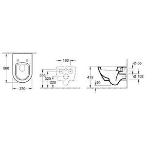 Чаша унитаза подвесная Villeroy & Boch Subway 2.0 560010R1 с горизонтальным выпуском