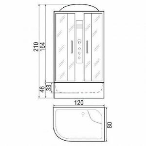 Душевая кабина River Dunay 120/80/44 L TH