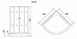 Душевой уголок Niagara NG- 003-08 (800х800х1950)