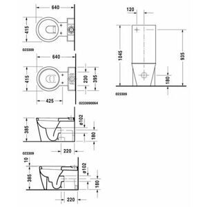 Унитаз с бачком напольный DURAVIT Starck 1 023309-WG с горизонтальным выпуском