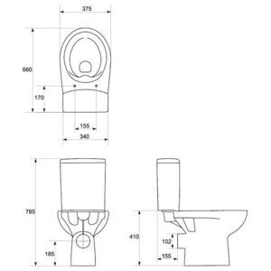 Унитаз с бачком напольный Cersanit Nature Clean On KO-NTR011-3/5-COn-DL-w с горизонтальным выпуском