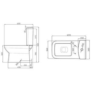 Унитаз с бачком напольный STURM Plato Slim SW-PS20084-CR с горизонтальным выпуском