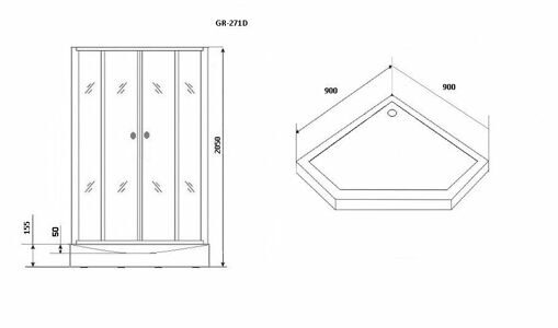 Душевая кабина Grossman GR271D (90*90*205) 4 места