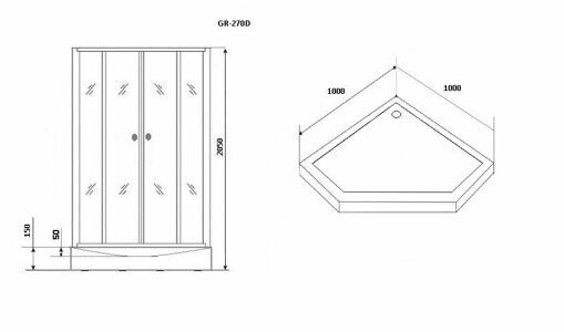 Душевая кабина Grossman GR270D (100*100*205) 4 места