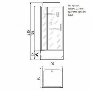 Душевая кабина River Tana Б/К 90/38  Душевая кабина
