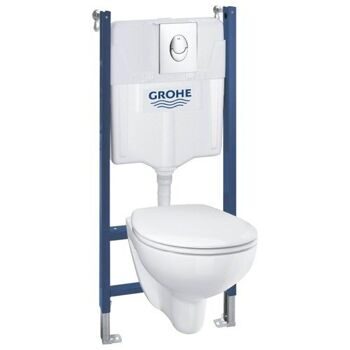 Унитаз с инсталляцией подвесной Grohe Solido Bau Ceramic 39419000 с горизонтальным выпуском