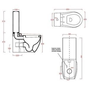 Чаша унитаза напольная the.artceram Blend BLV003 с горизонтальным выпуском