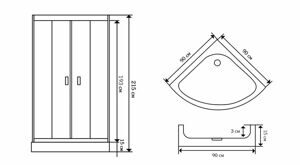 Душевая кабина Niagara Classic NG-116-15 (90х90х215)