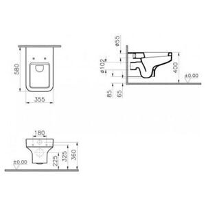 Чаша унитаза подвесная VitrA Water Jewels 4328B003-0075 с горизонтальным выпуском