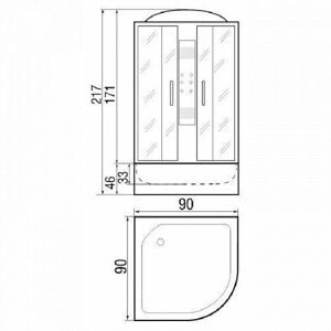 Угловая душевая кабина River Amur 90/44 МТ