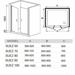 Душевое ограждение River SUEZ 70 МТ