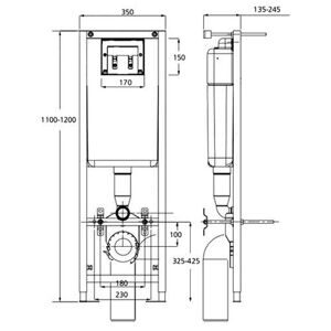 Унитаз с инсталляцией подвесной Ideal STANDARD Eurovit W550101 с горизонтальным выпуском