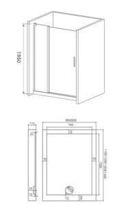 Душевое ограждение GOOD DOOR PANDORA WTW-130-T-CH