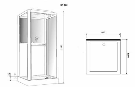 Душевая кабина Grossman GR222 (80x100x225) 3 места